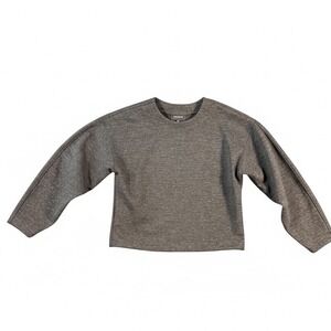 Banana Republic Women Heathered Gray Long Sleeve Cropped Sweatshirt XS